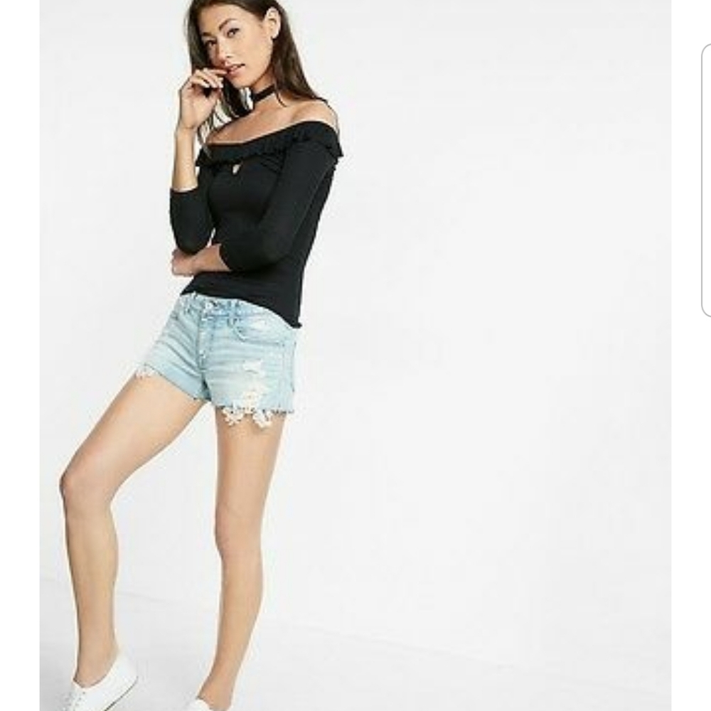 Express Keyhole Off the Shoulder Top